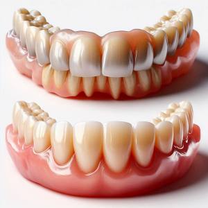 Image of dental implants, showcasing how modern dentures replicate natural teeth.