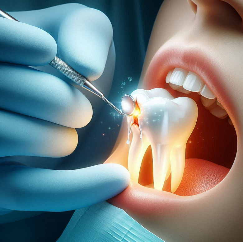 A patient receives a dental cleaning focused on cavity prevention in a clinical setting.